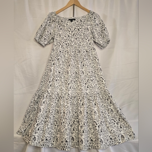 INC International Concepts Puff Sleeve Tiered Midi Dress Size M NWOT - Picture 1 of 12